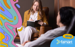 imagem de uma psicóloga atendendo um paciente.